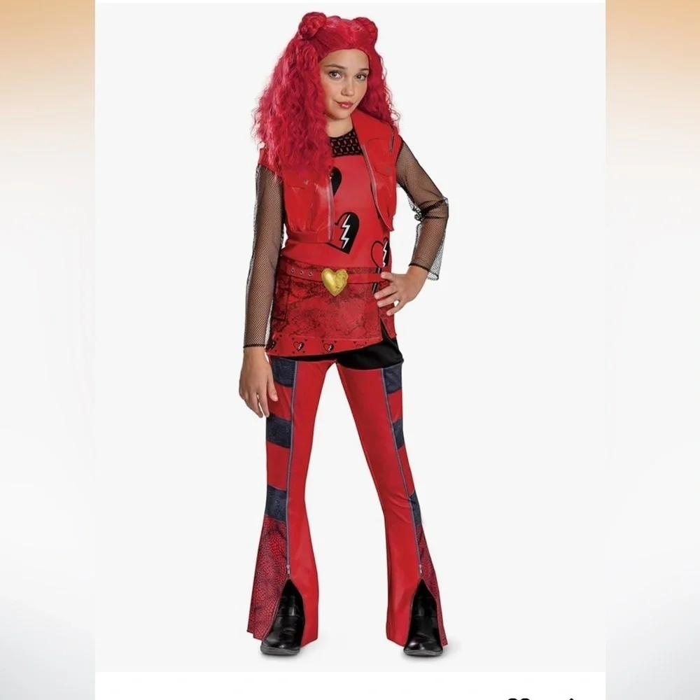 NWT Disney RED  Descendants Costume Rise of Red  Halloween Cosplay Dress Up